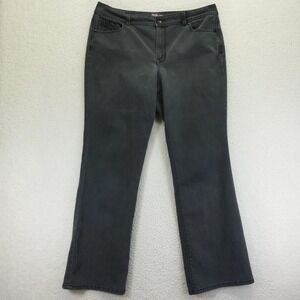 Style & Co Womens Size 16 Bootcut Jeans Faded Black Beaded Embroidered Pockets‎